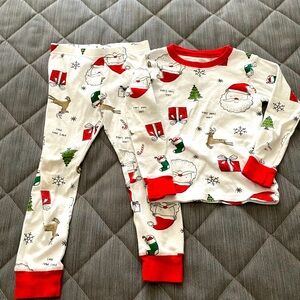 Carter’s 4T boys Santa Holiday Christmas Pajamas - Red and White